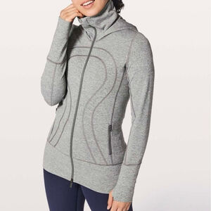 Lululemon Stride Jacket II Heathered Grey Size 6 Lightweight Running Athletic